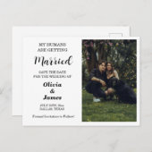 Budget Hond Trouwfoto Save the Date Kaart (Voorkant / Achterkant)