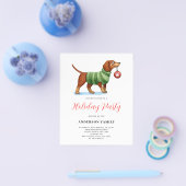 Budget Hondentrui Kerstvakantie uitnodiging Flyer (Enkel)