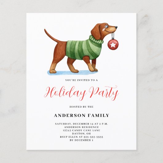 Budget Hondentrui Kerstvakantie uitnodiging Flyer (Voorkant)