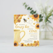 Budget Honey Bee Waterverf Sunflower 1e verjaardag (Staand voorkant)