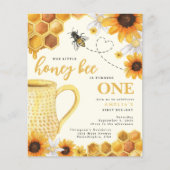 Budget Honey Bee Waterverf Sunflower 1e verjaardag (Voorkant)
