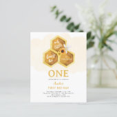 Budget Honeycomb Sunflower Bee First Birthday (Staand voorkant)