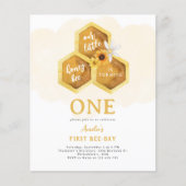 Budget Honeycomb Sunflower Bee First Birthday (Voorkant)