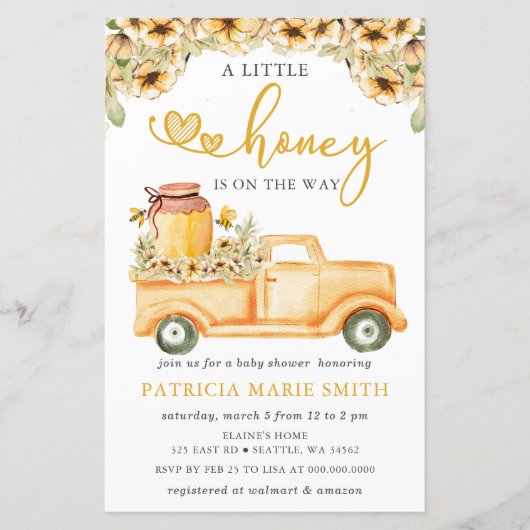 Budget Honing is onderweg Honing Bee Baby shower (Voorkant)