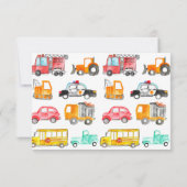 Budget Honk Piep Vroom Vervoer Kind Verjaardag Notitiekaartje (Achterkant)