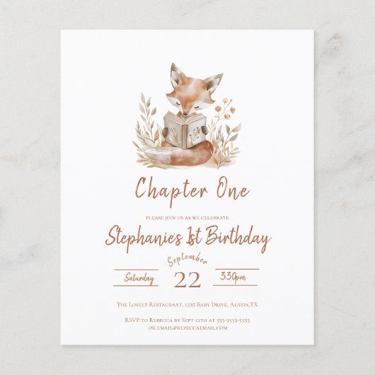 Budget Hoofdstuk Een Fox Leesboek 1e Verjaardag (Voorkant)