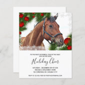 Budget Horse Equine Kerstmis Pony Uitnodiging (Voorkant / Achterkant)