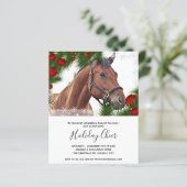 Budget Horse Equine Kerstmis Pony Uitnodiging (Staand voorkant)