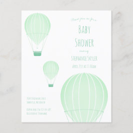 Budget Hot Air Ballon Baby shower Uitnodiging