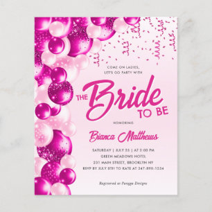 Budget Hot Pink Balloon Bride to Be Vrijgezellenfe