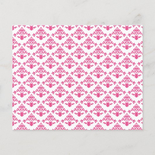 Budget Hot Pink Damask Patroon 50e verjaardag (Achterkant)