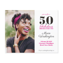 Budget Hot Pink Damask Patroon 50e verjaardag