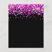 Budget Hot Pink Glitter Black Sweet 16 Invite (Achterkant)