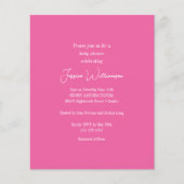 Budget Hot Pink Minimalistisch Baby shower Invitat (Voorkant)