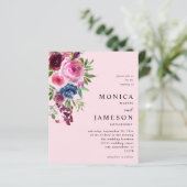 Budget Hot Pink & Navy Blue Bloemenbruiloft 3 Roze (Staand voorkant)