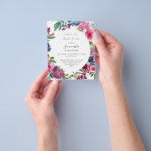 Budget Hot Pink & Navy Blue Floral Vrijgezellenfee Flyer (Hand)