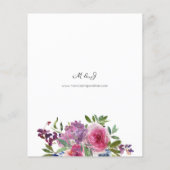 Budget Hot Pink & Navy Blue Floral Wedding (Achterkant)