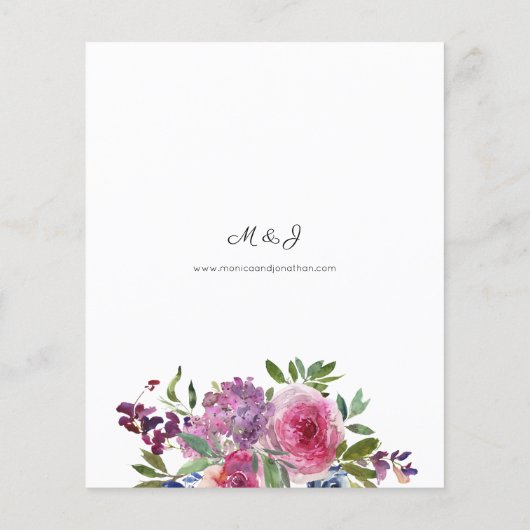 Budget Hot Pink & Navy Blue Floral Wedding (Achterkant)