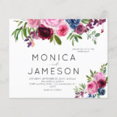 Budget Hot Pink & Navy Blue Floral Wedding 2 (Voorkant)