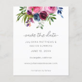 Budget Hot Pink & Navy Blue Save the Date Flyer (Voorkant)