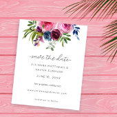 Budget Hot Pink & Navy Blue Save the Date Flyer