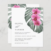 Budget Hot Pink Orchids op Monstera Tropical (Voorkant / Achterkant)