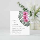 Budget Hot Pink Orchids op Monstera Tropical (Staand voorkant)