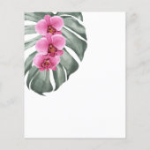 Budget Hot Pink Orchids op Monstera Tropical (Achterkant)