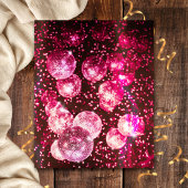 Budget Hot Roze Disco Bal Bruiloft uitnodiging Flyer