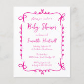Budget Hot Roze Hand getrokken Meisje Baby shower (Voorkant)