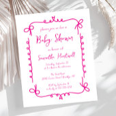 Budget Hot Roze Hand getrokken Meisje Baby shower 