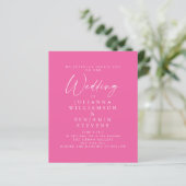 Budget Hot Roze Minimalistisch Script Bruiloft uit (Staand voorkant)