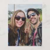 Budget Hot Roze Script Foto Uitnodiging bruiloft (Achterkant)