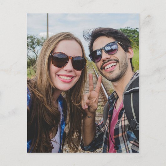 Budget Hot Roze Script Foto Uitnodiging bruiloft (Achterkant)