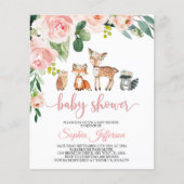Budget houtdieren baby shower uitnodiging (Voorkant)