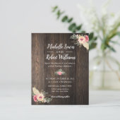 BUDGET  houtextuur Roze Floral bruiloft (Staand voorkant)