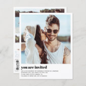 Budget Huidige Foto QR Code Trouw Uitnodiging (Voorkant / Achterkant)