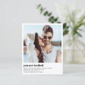 Budget Huidige Foto QR Code Trouw Uitnodiging (Staand voorkant)