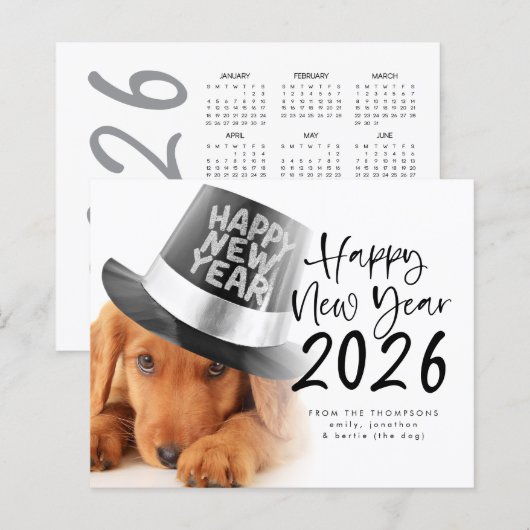 Budget Huisdier Foto Gelukkig Nieuwjaar 2026 Kalen (Voorkant / Achterkant)