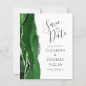 Budget Hunter Green Agaat Silver Save the Date (Voorkant)
