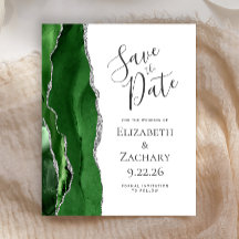 Budget Hunter Green Agaat Silver Save the Date