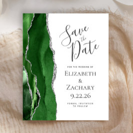 Budget Hunter Green Agaat Silver Save the Date