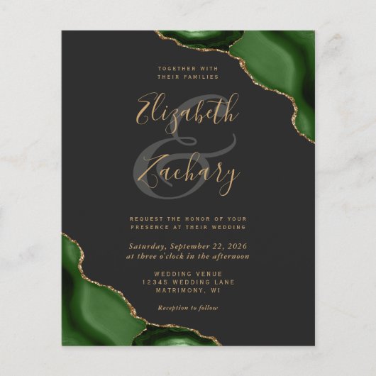 Budget Hunter Green Agate Corners Dark Wedding (Voorkant)