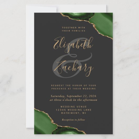 Budget Hunter Green Agate Corners Dark Wedding (Voorkant)