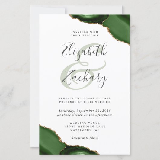 Budget Hunter Green Agate Corners Wedding (Voorkant)