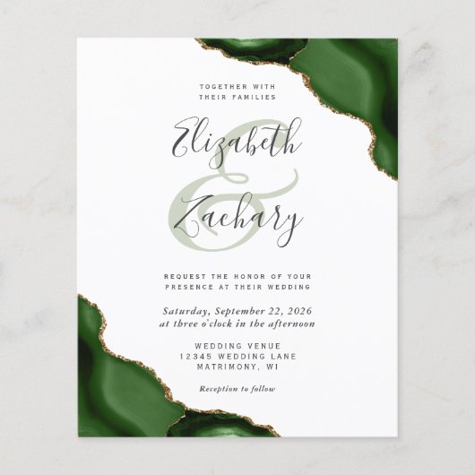 Budget Hunter Green Agate Corners Wedding (Voorkant)