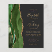 Budget Hunter Green Dark 4-Photo Wedding Invite (Voorkant)