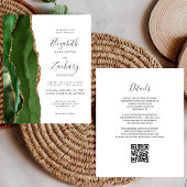 Budget Hunter Green Gold Agaat QR Code Wedding