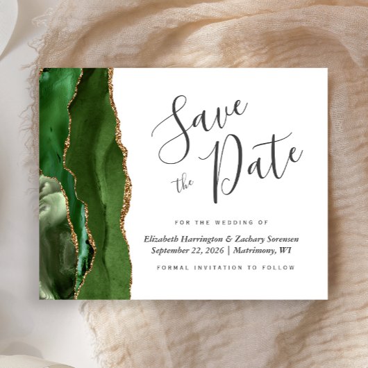 Budget Hunter Green Gold Agaat Save the Date