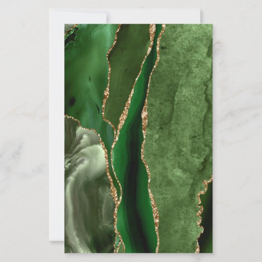 Budget Hunter Green Gold Agate Wedding (Achterkant)